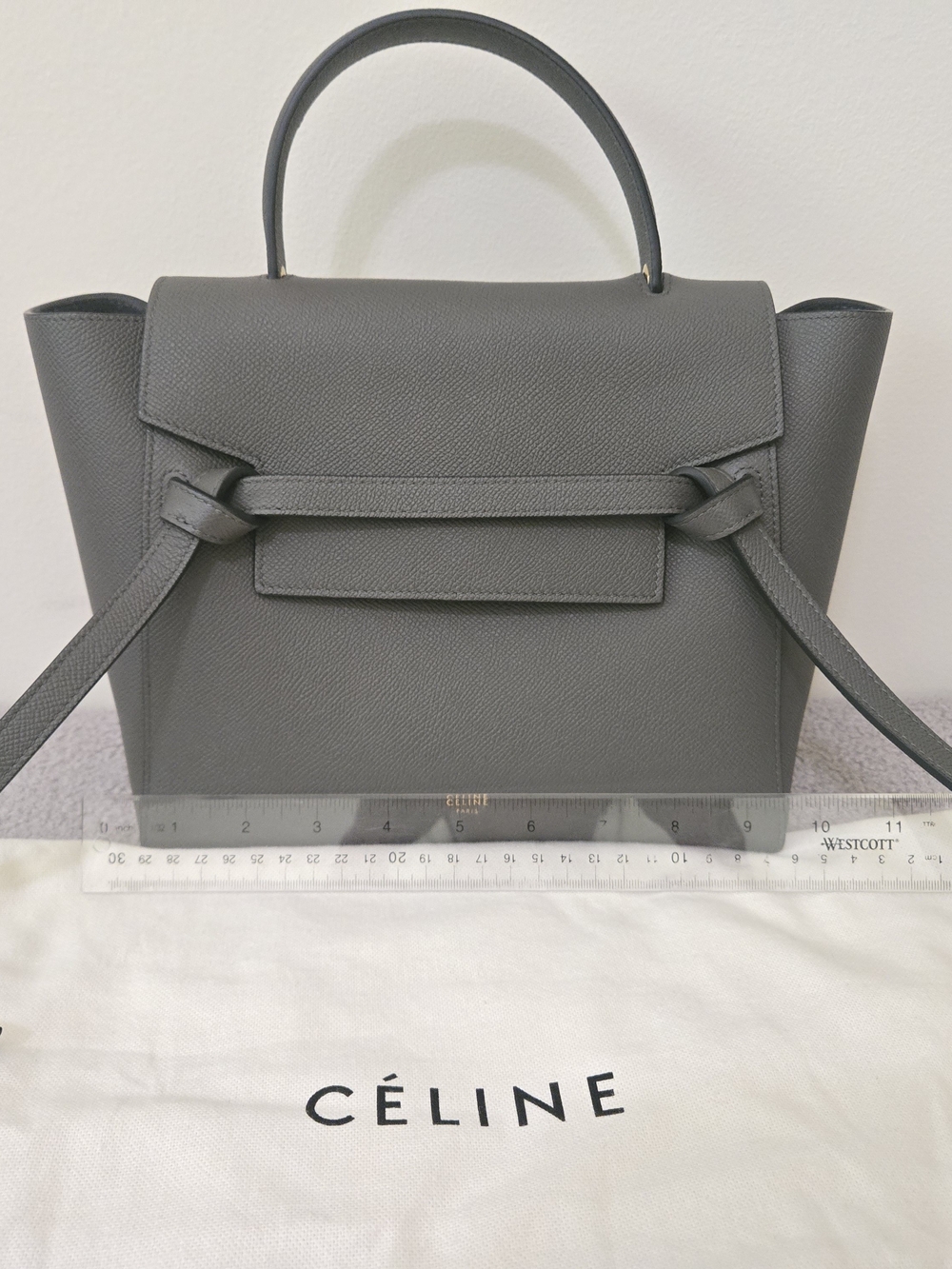 NEVER USED CELINE MINI BELT BAG IN GRAINED CALFSKIN WITH A LEATHER HANDLE